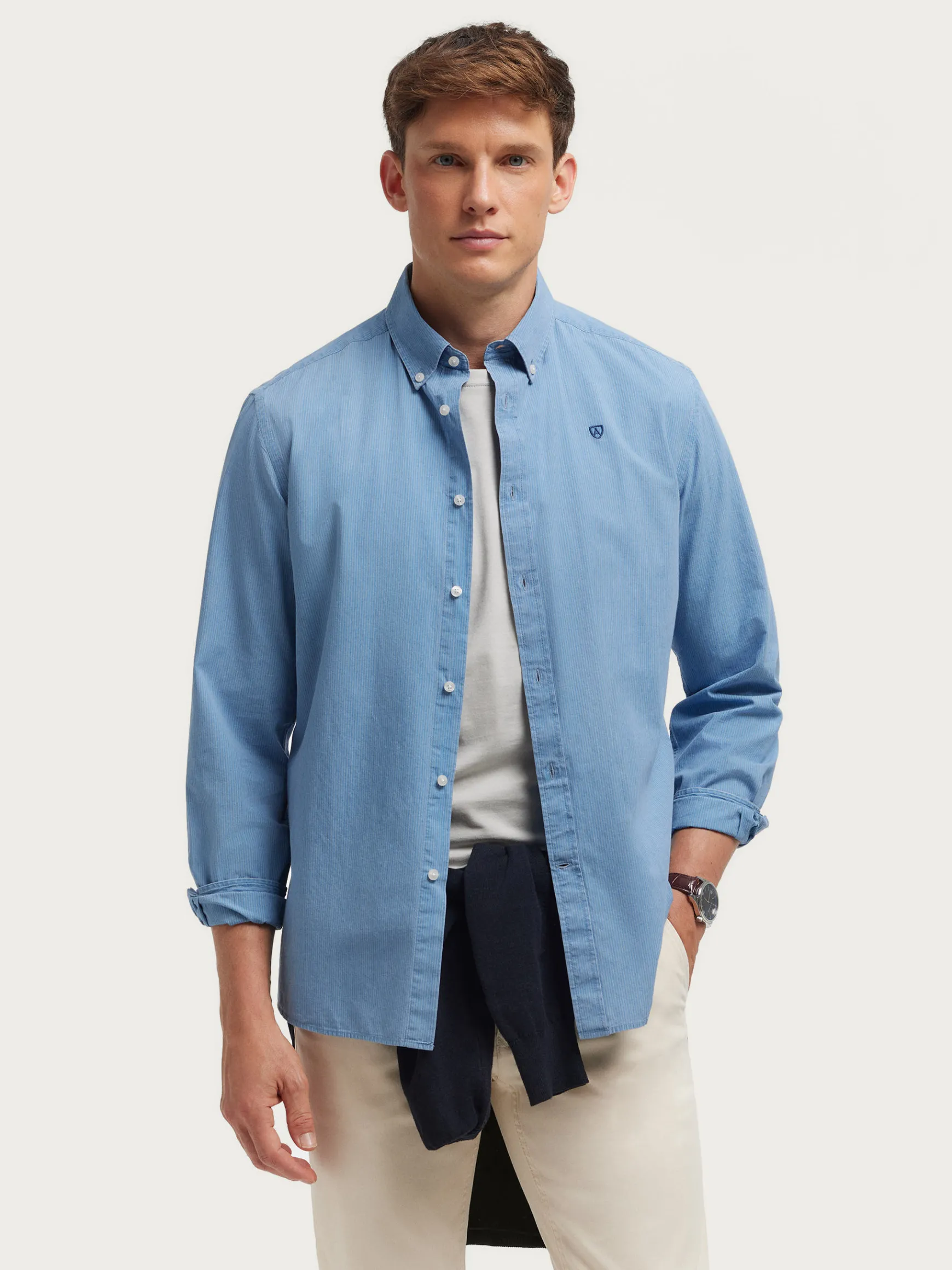 CAMISA DENIM RAYAS-Alvaro Moreno Online