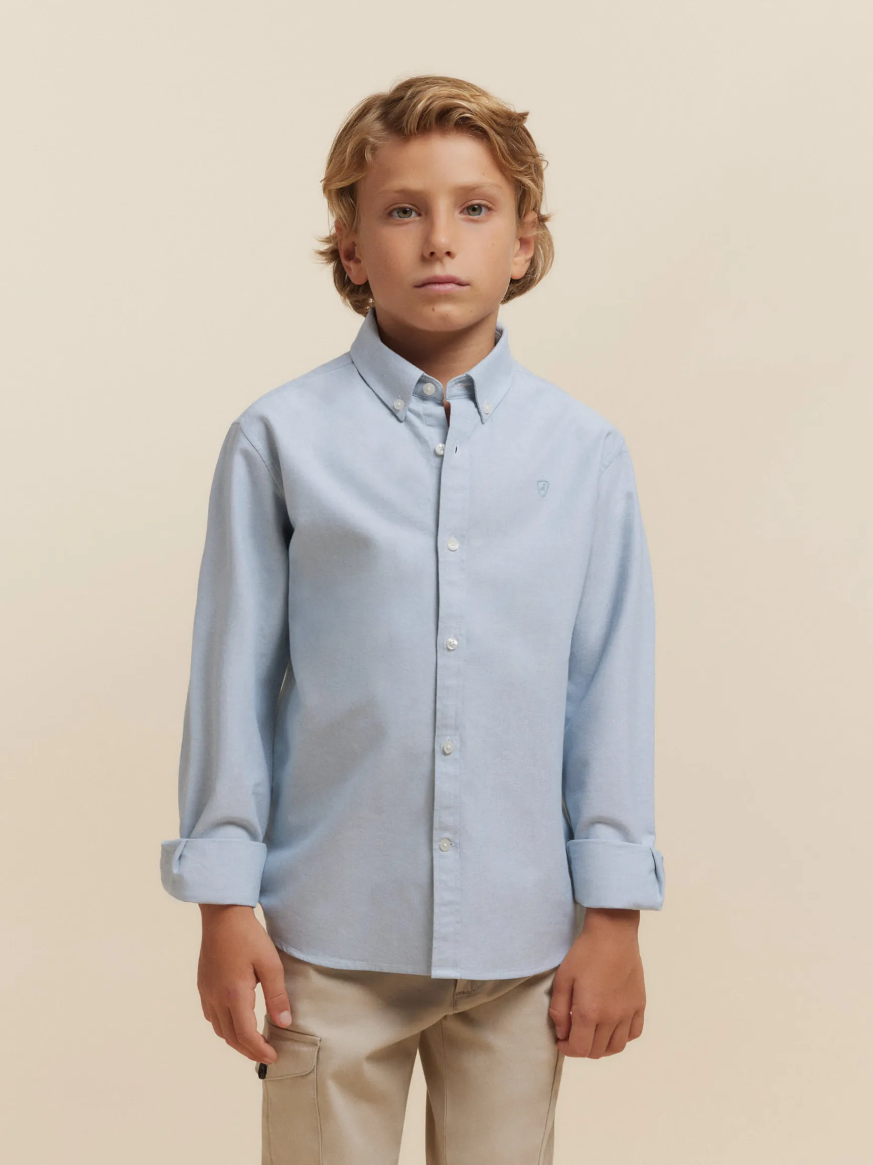 CAMISA OXFORD SOLID KIDS-Alvaro Moreno Hot