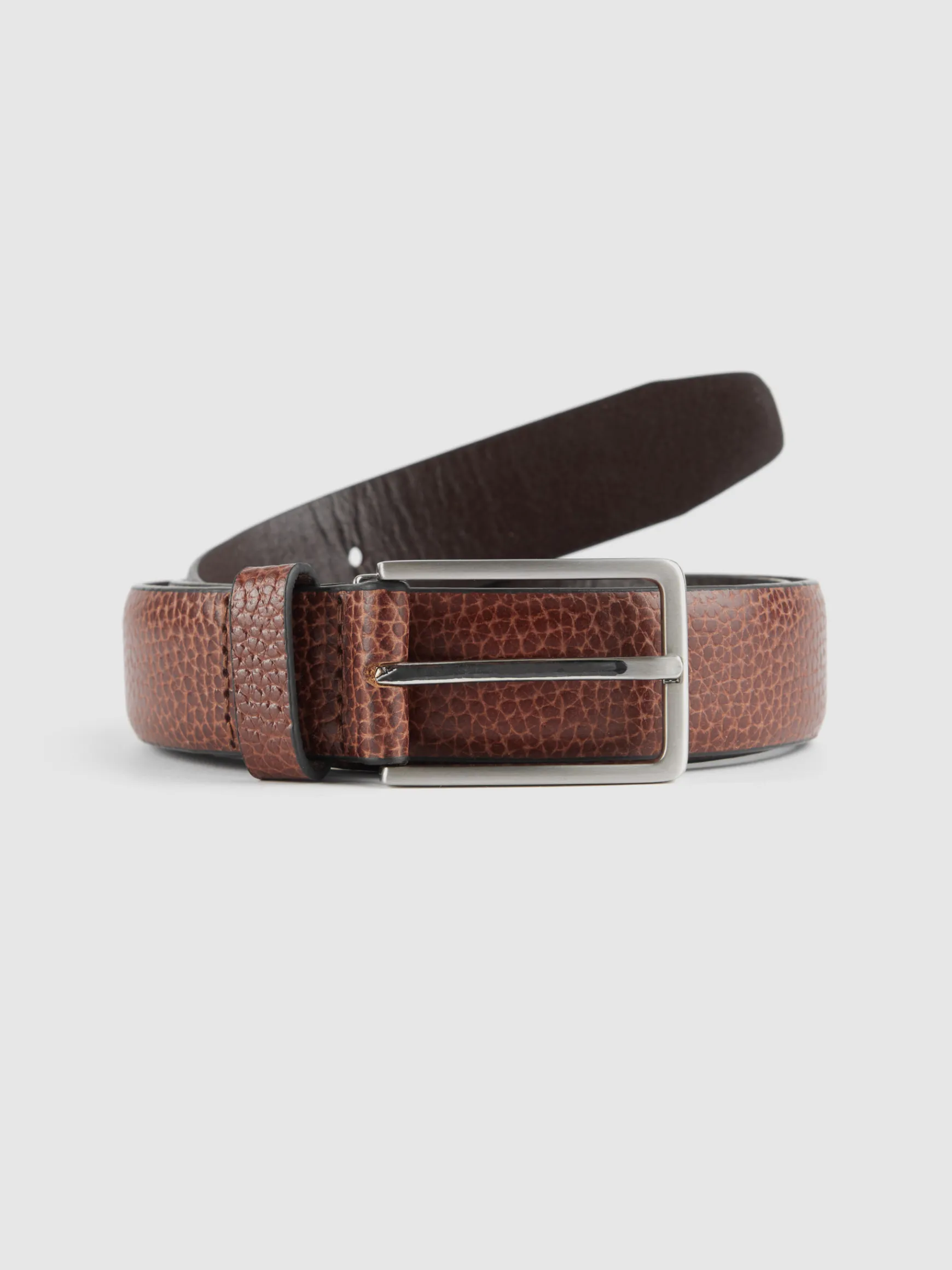 CINTURON VESTIR LEATHER MARRÓN-Alvaro Moreno